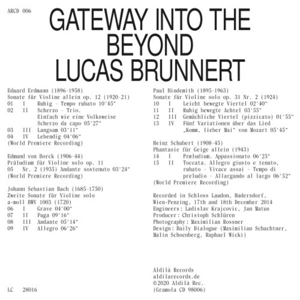 Gateway into the Beyond: Works for Solo Violin