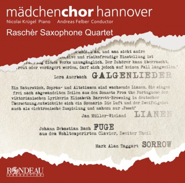 Auerbach - Galgenlieder; Muller-Wieland - Lianen; Taggart - Sorrow | Rondeau ROP6257